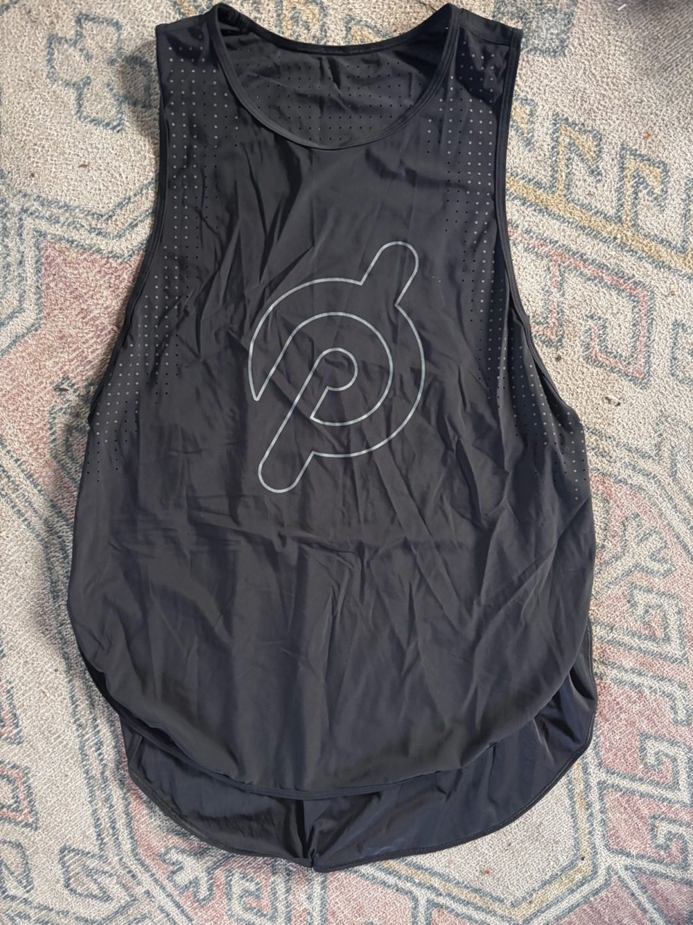 lululemon athletica Black Performance Tank Top with Reflective Logo